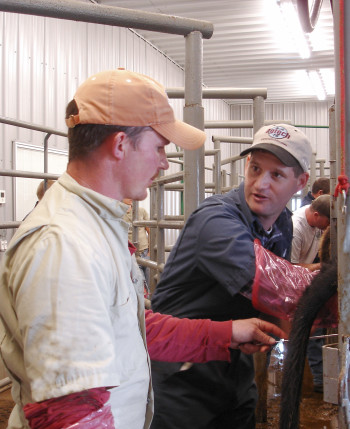 Instructor Jon Herrick explans technique to a student